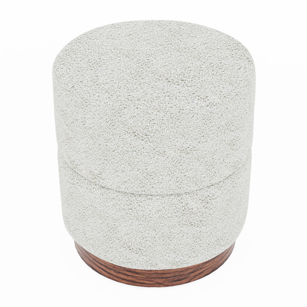 Auguste – Pouf cylindrique en bouclette crème