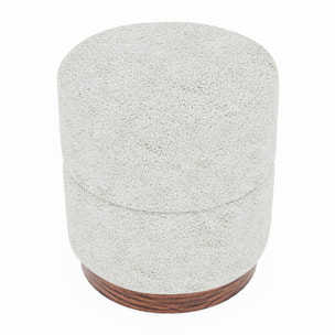 Auguste – Pouf cylindrique en bouclette crème