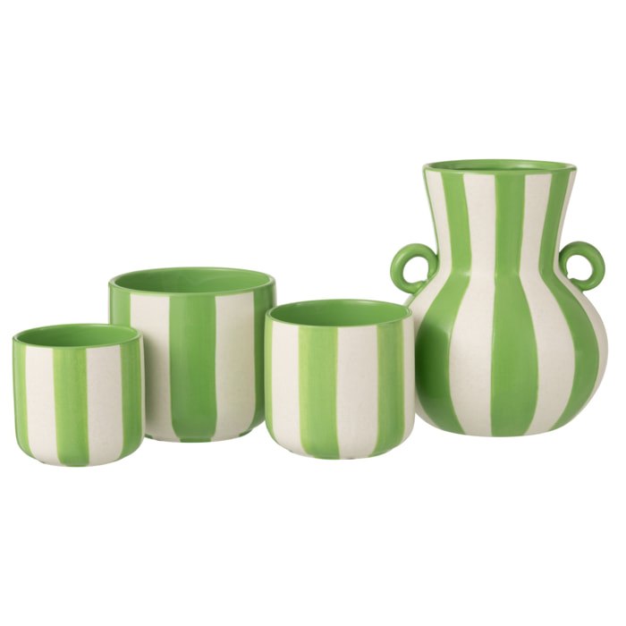 J-Line Vase Ligné - céramique - vert/blanc