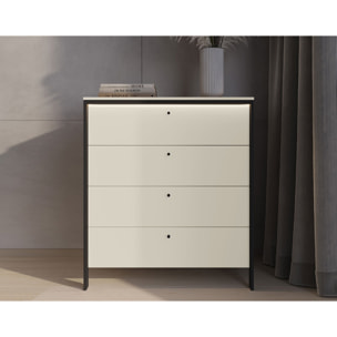 Kimi - commode 4 tiroirs - led inclus - Beige