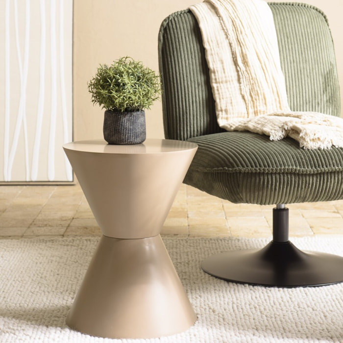 AGATHE - Table d'appoint ronde en bois peint taupe D35cm