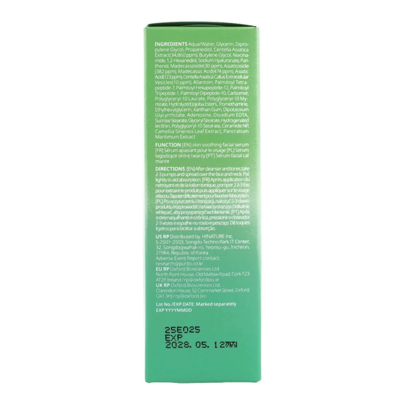 Sérum facial Wonder Releaf Centella Serum Unscented Purito Seoul 60 ml
