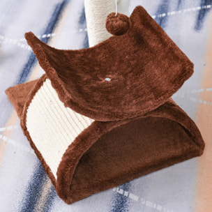 árbol para Gatos de Terciopelo y Sisal 40x30x43 cm Marrón