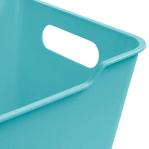 Caja de almacenaje de polipropileno color azul claro