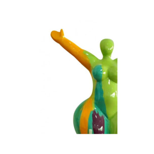 Statue femme debout multicolore en résine H33cm - LIBERTY