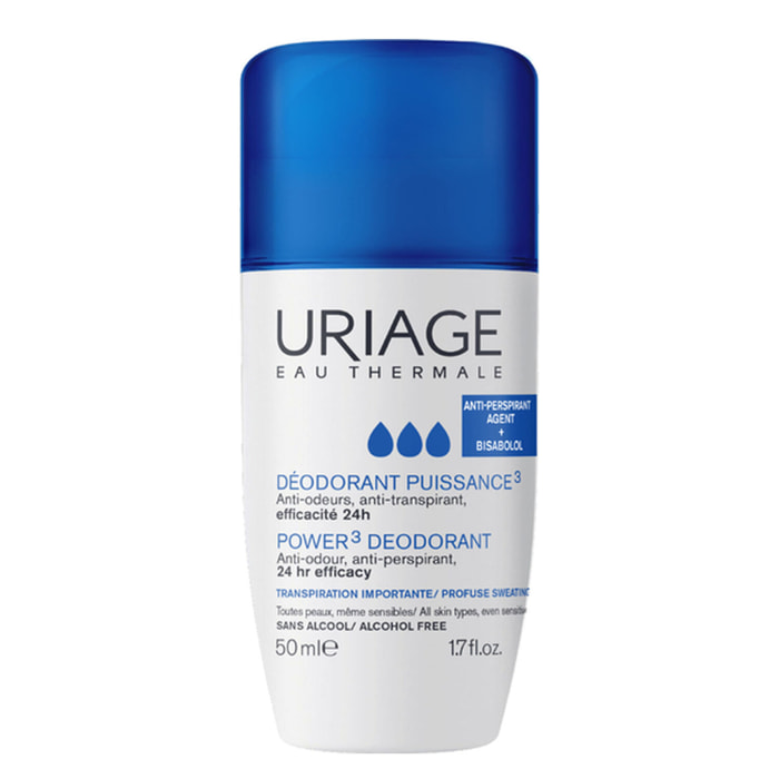 Déodorant Puissance 3 - Anti-Odeurs, Anti-Transpirant, Efficacité 24h 50 ml