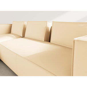 Stella - canapé d'angle gauche 4 places en simili - Beige