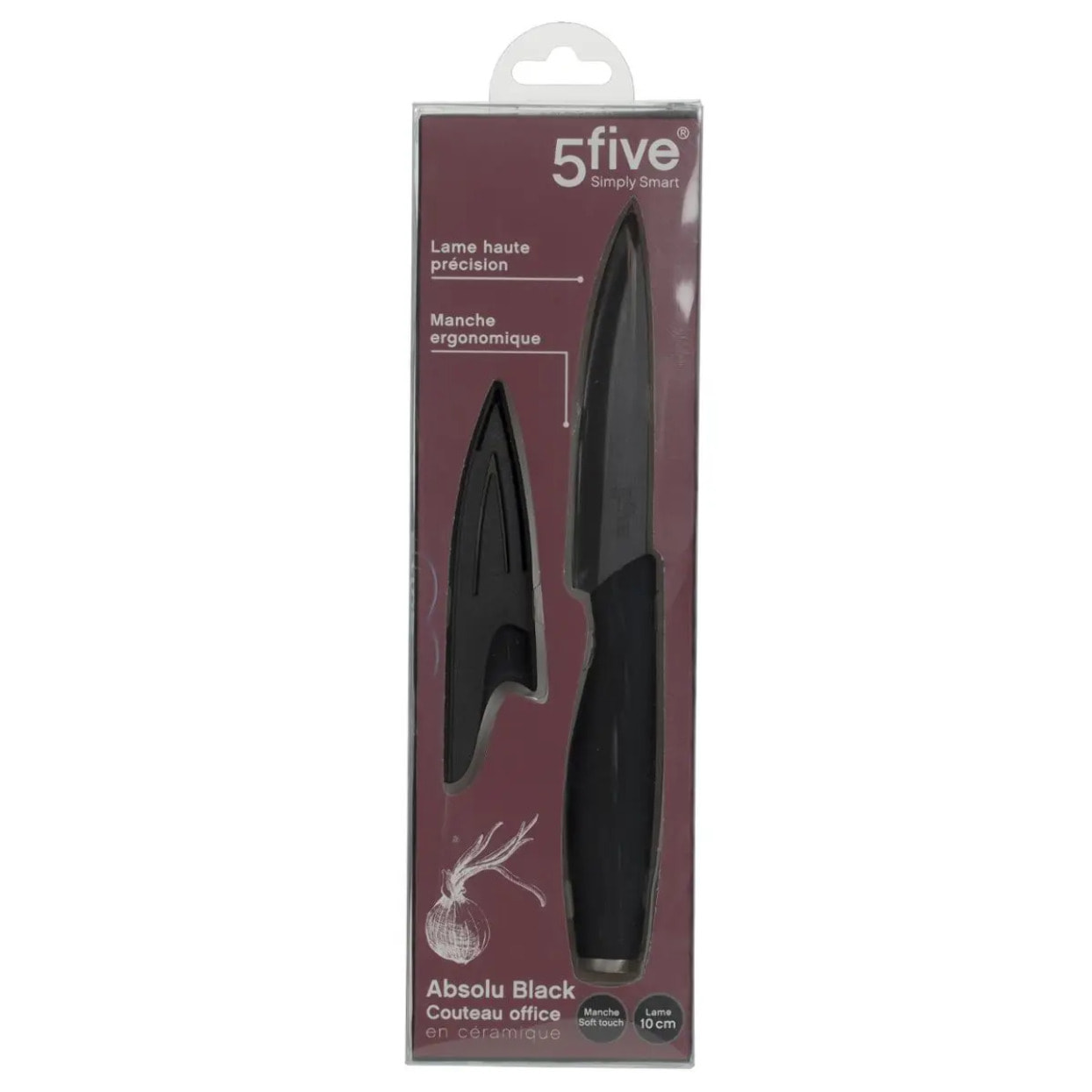 Couteau utilitaire céramique "Absolu Black" lame 12,5cm