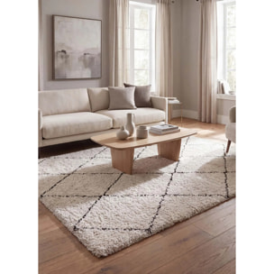 ATESA Alfombra shaggy suave estilo escandinavo crema, varias medidas disponibles