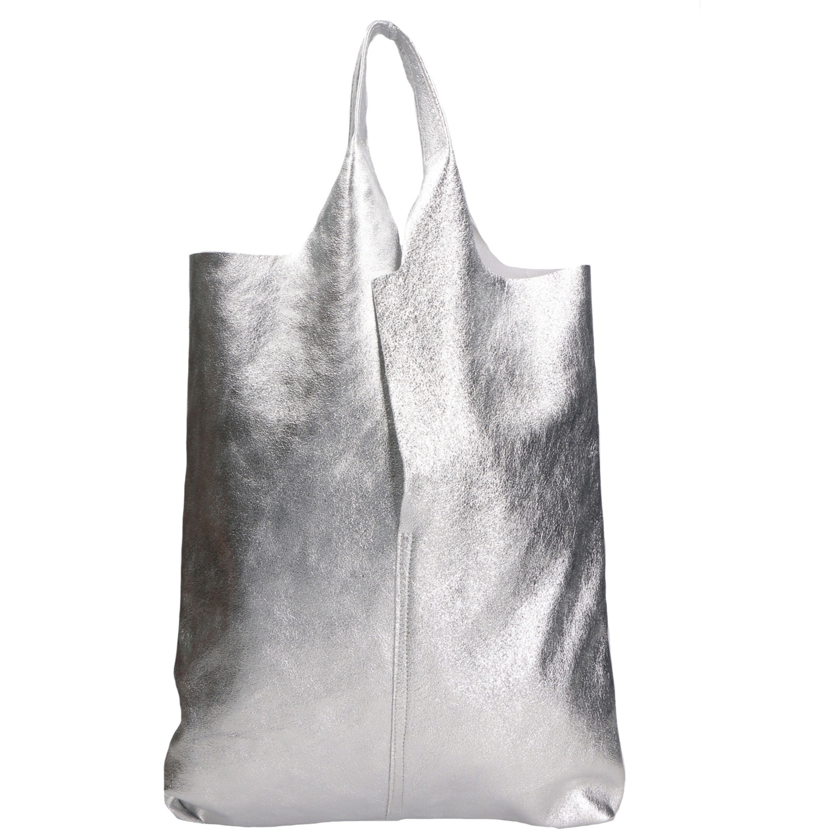 Borsa a spalla da donna - Modello Argenta - Pelle laminata - 44.0 x 38.0 x 3.0 cm