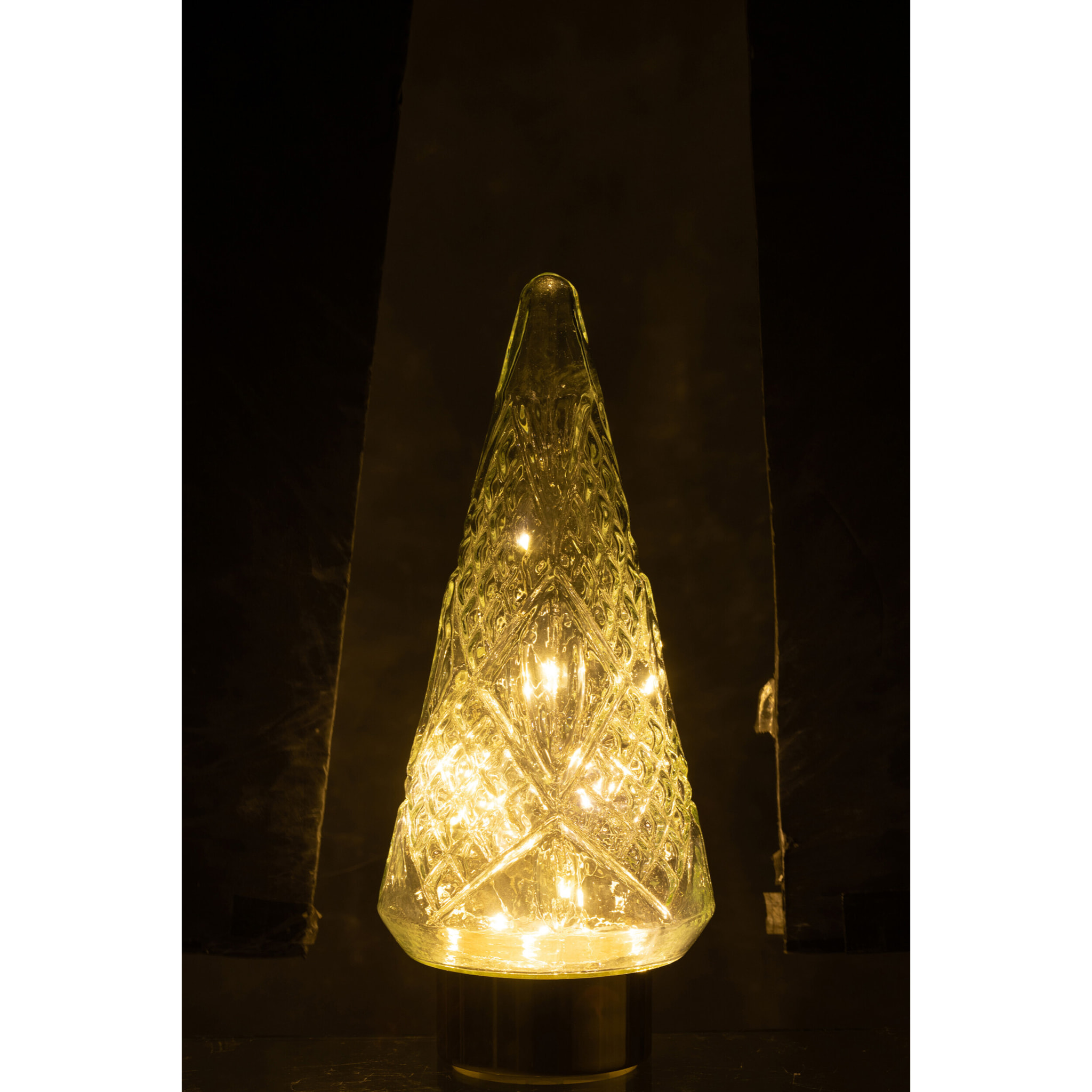 J-Line décoration sapin de Noël - verre - transparent - medium - LED