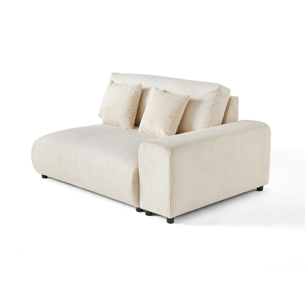 Garance - module d'assise 2 places avec accoudoir droit - en velours côtelé - Beige