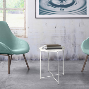 Table D Appoint Metal Blanc 60x46x46cm
