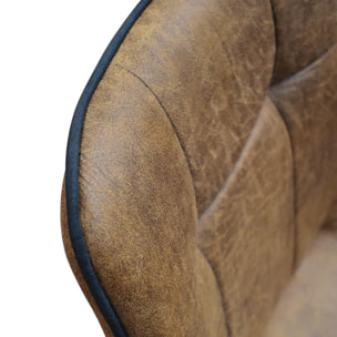 Set di 4 sedie BRUXELLES in ecopelle cammello e gambe in metallo nero