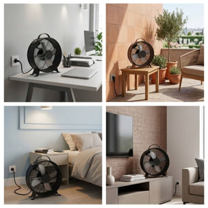 Ventilador de mesa
26cm, 25w, 2 velocidades, negro