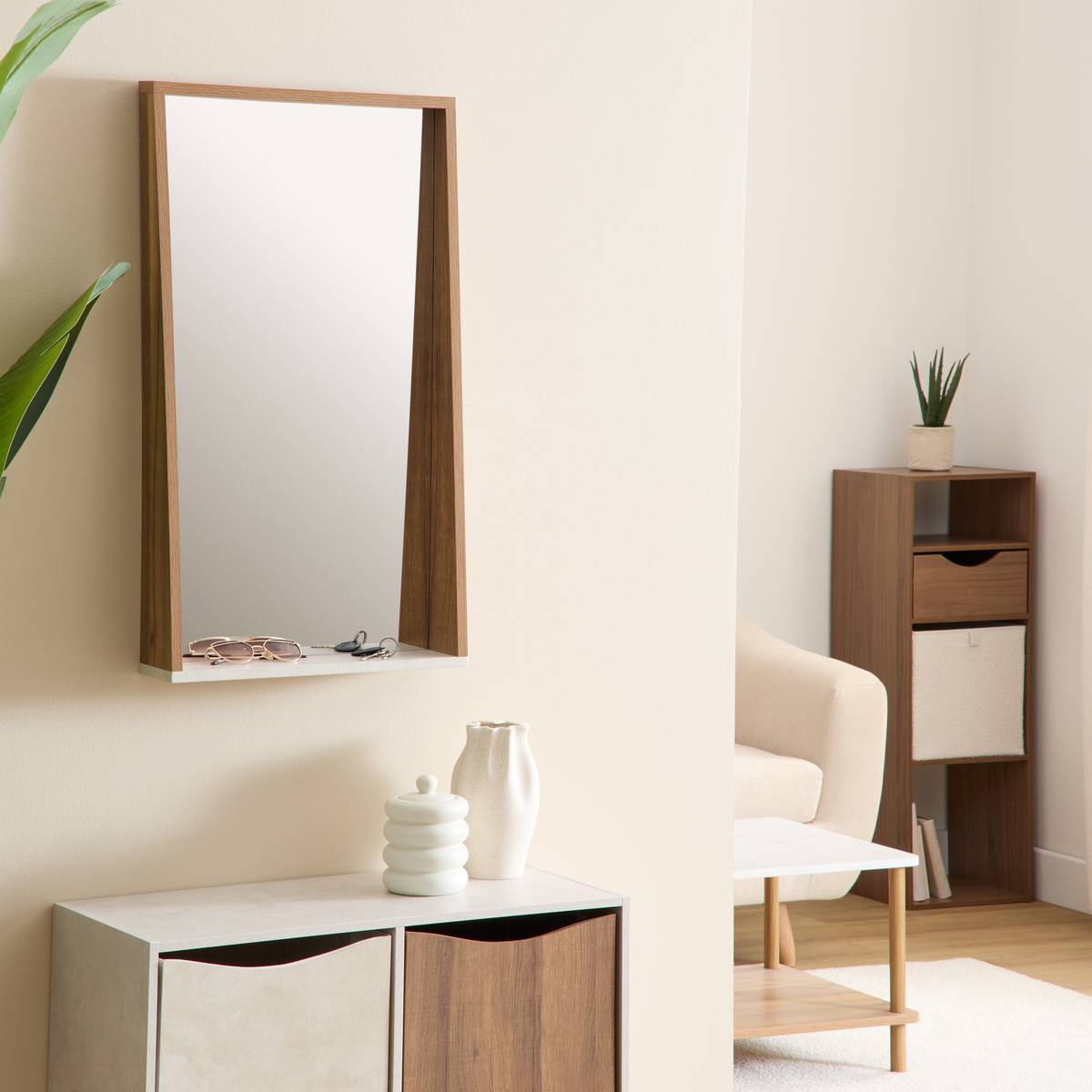 Miroir Come rectangulaire 43x77cm marron