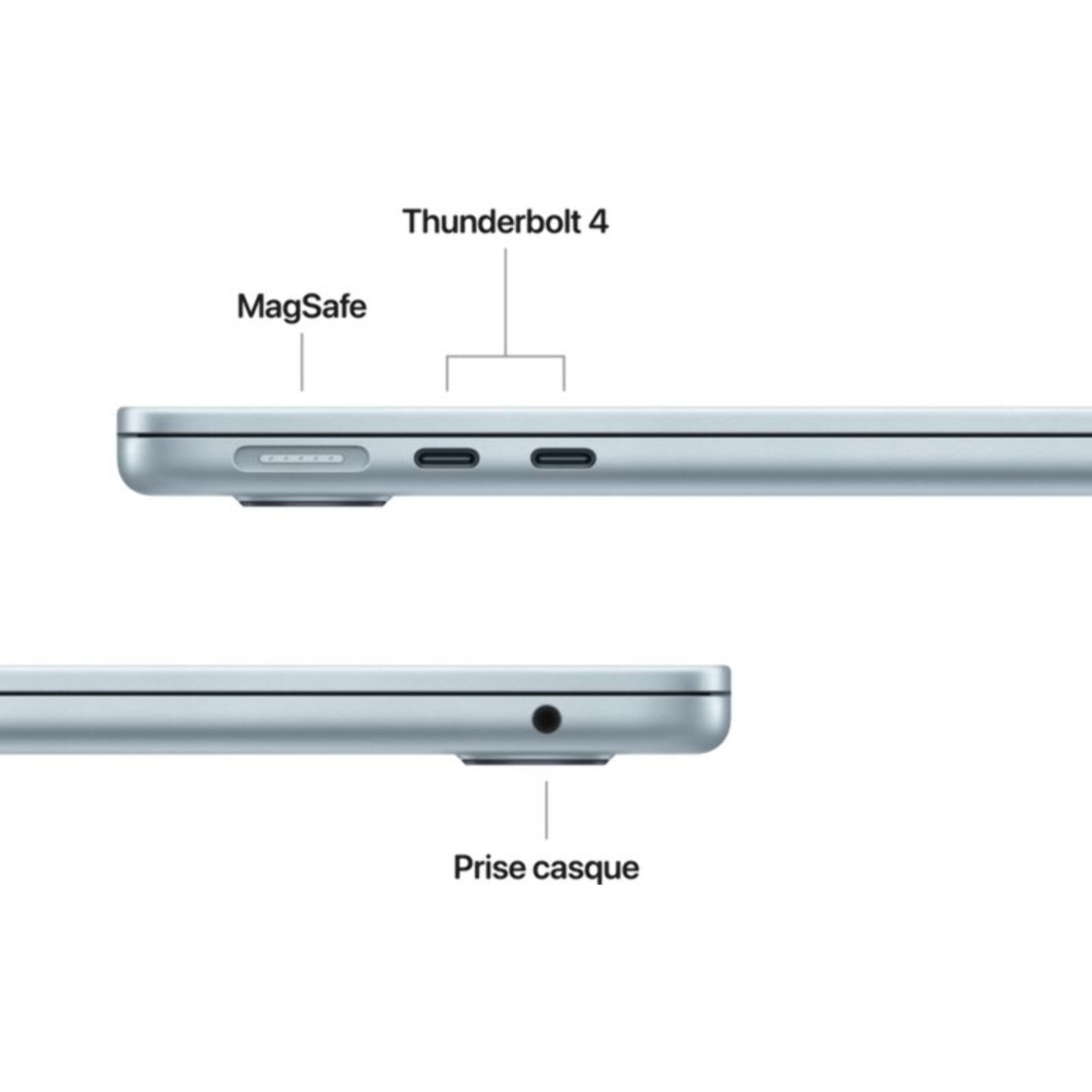 Ordinateur Apple MACBOOK Air 13" Puce M5 CPU 10 / GPU 10 coeurs Mémoire RAM 16Go Stockage 1To SSD Bleu ciel