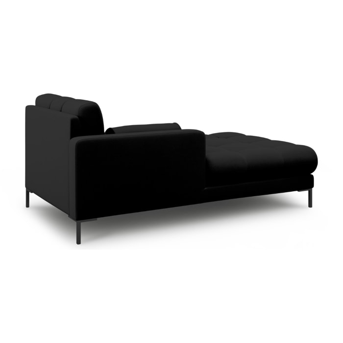 Méridienne gauche "Bali" en tissu structurel noir