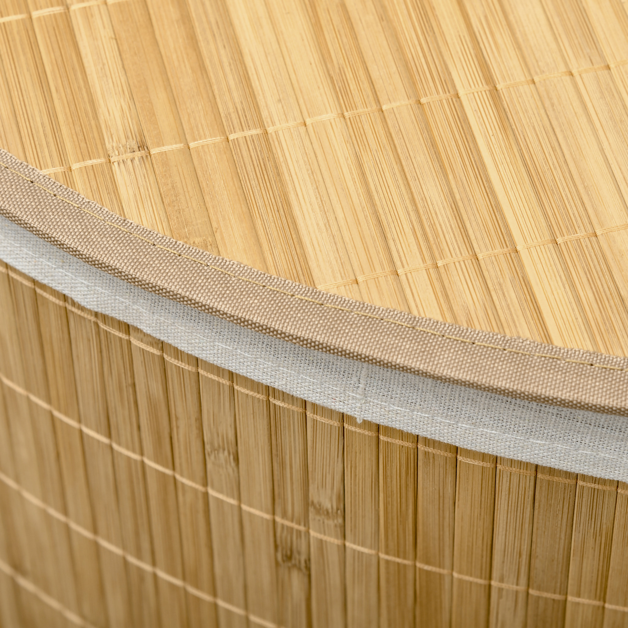 Cesto para Ropa Sucia de Bambú 55L con Tapa y Bolsa Extraíble 38x38x57cm Natural