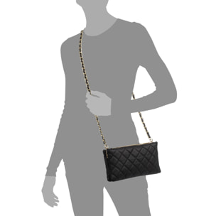 FIRENZE ARTEGIANI Arcole bolso bandolera mujer. Piel auténtica acabado Sauvage acolchado. Fabricado en Italia 22x5x13 Cm. Color: Negro