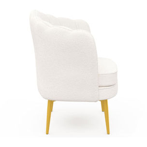 Fauteuil Arielle - Blanc bouclette