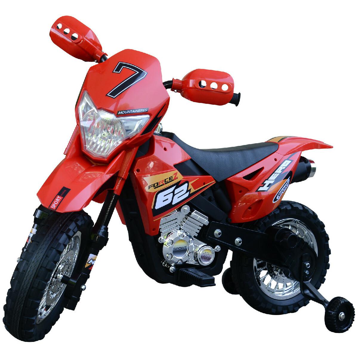 Motocross électrique 35 W enfant 3 à 6 ans dim. 107L x 53l x 70H cm roulettes amovibles rouge