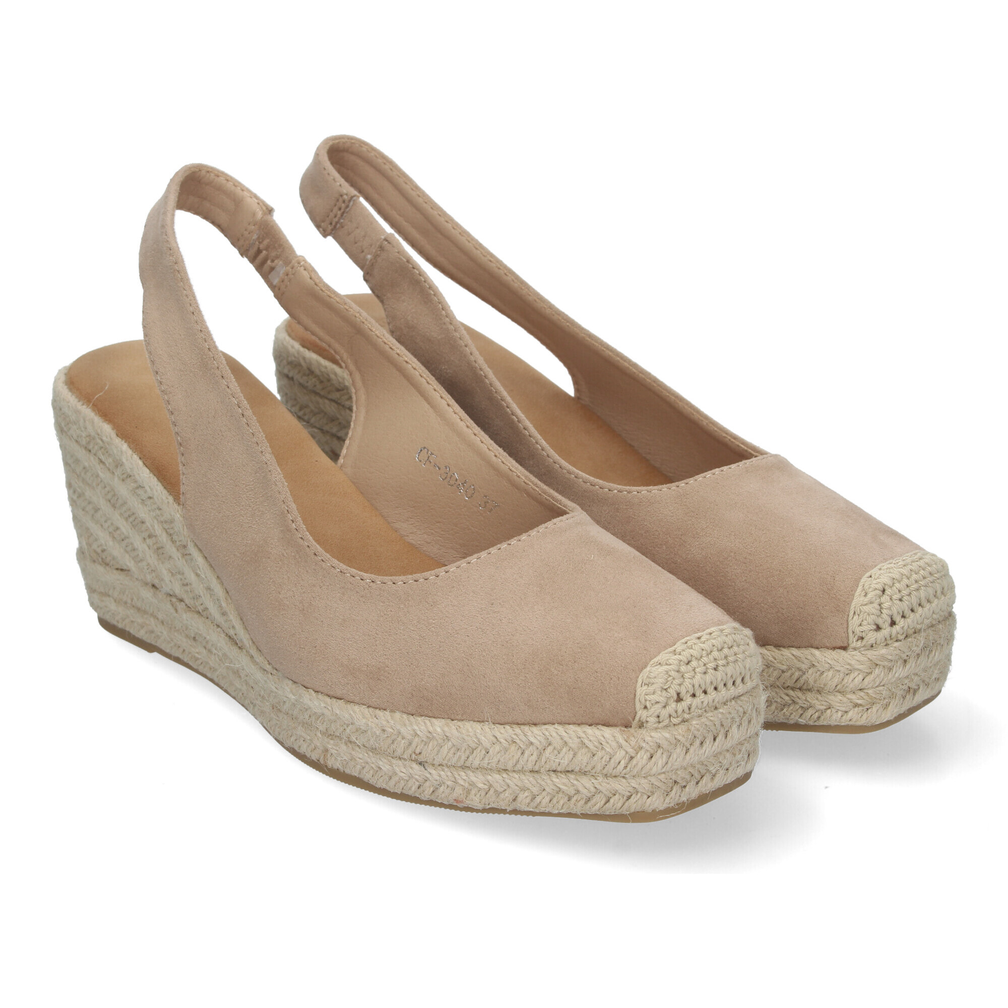 Sandalias de cuña de Yute para Mujer, con Puntera Cerrada