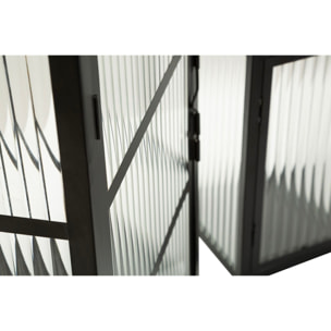 LANTERNE ANDROMEDA TRIS CM 25,5X25X50-X20,5X20X40-15,3X15X29,5 (VETRO TEMPERATO)