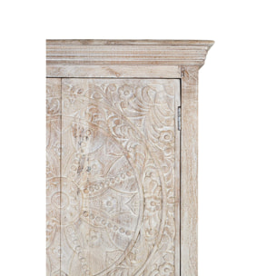 Armario de Madera de Mango 90 Cm Estilo Étnico Colonial Tallado