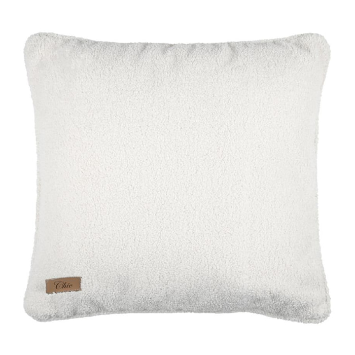 Coussin carré  - Effet bouclette - Ecru