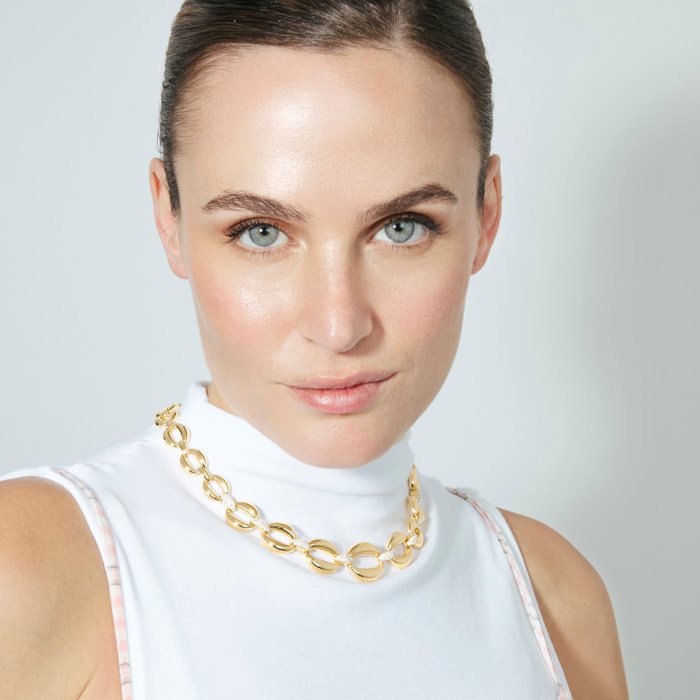 Collar de Circonita Brillante acabado en oro amarillo de 18k