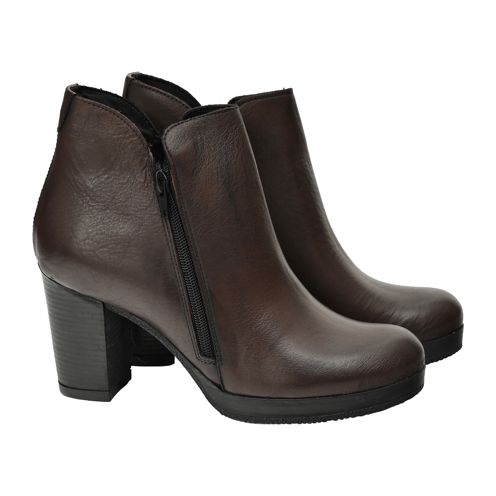 Tronchetti in vera pella con doppia lampo