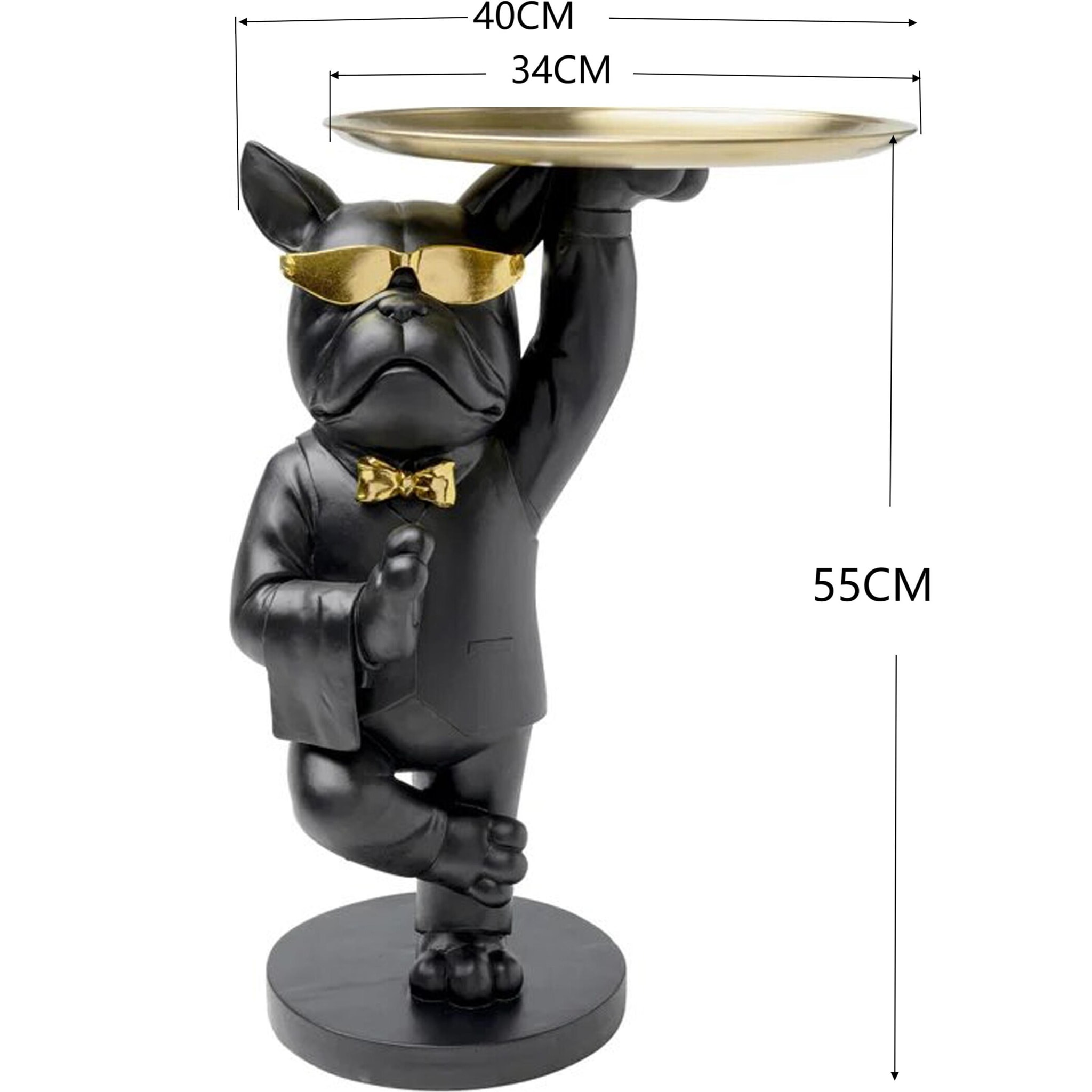 Table d'appoint majordome bouledogue noir Kare Design