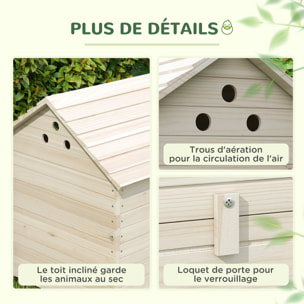 Maison pour rongeur - niche en bois - grand nichoir canard - 100 x 82 x 91 cm - naturel