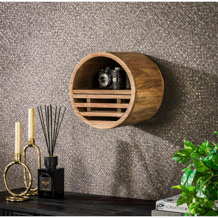 Etagère murale ronde en bois 30 cm DELHI