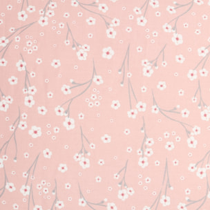 Funda almohada algodón satén flores Muna color rosa