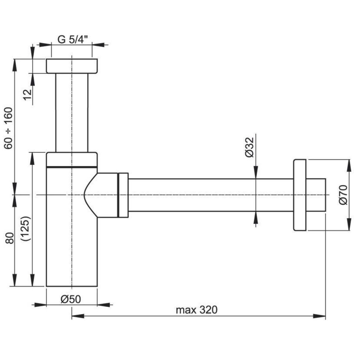 Ensemble lave-mains suspendu avec trou pour robinetterie 40.5x20.5, Bonde clic-clac Siphon SATBRE4020SL-SET