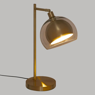 Lampe "Rivi" verre métal doré H48cm