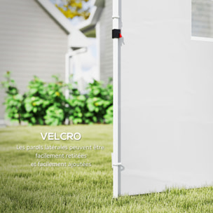 Parois latérales pour tonnelle 3x3m avec fenêtre polyester blanc