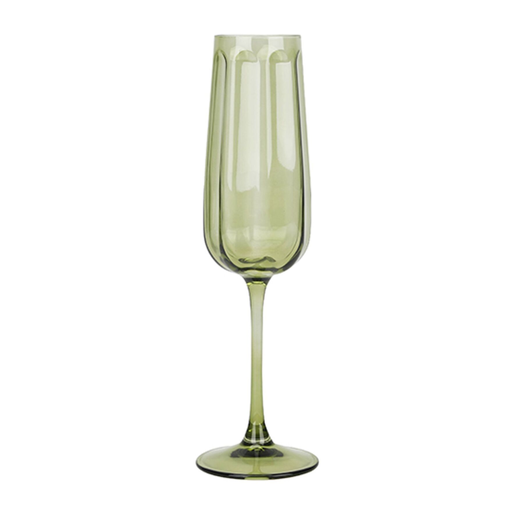 Lot de 4 flûtes en verre 24cl vertes RIVIERA