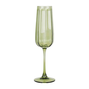 Lot de 4 flûtes en verre 24cl vertes RIVIERA