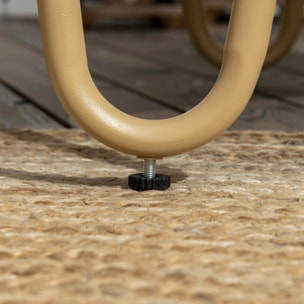 Conjunto de Jardín de Ratán Sintético Juego de 4 Piezas Muebles de Jardín con Sofá de 2 Plazas 2 Sillones y Mesa de Centro con Encimera de Cristal y Cojines Extraíbles Natural y Gris