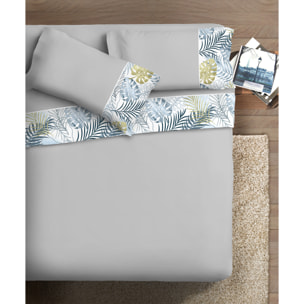 Completo letto Armonie IPERSAN Puro Cotone Tropical Grigio