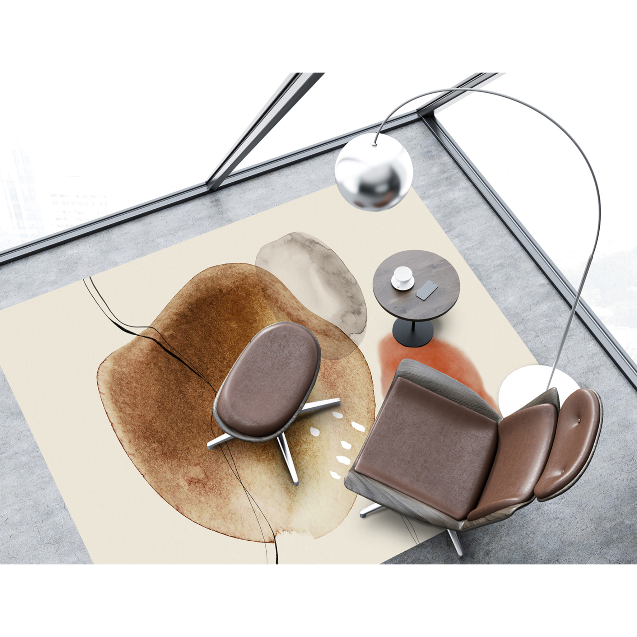 Alfombra de vinilo CERAMIKO, Lena, diseño moderno 70x100 cm