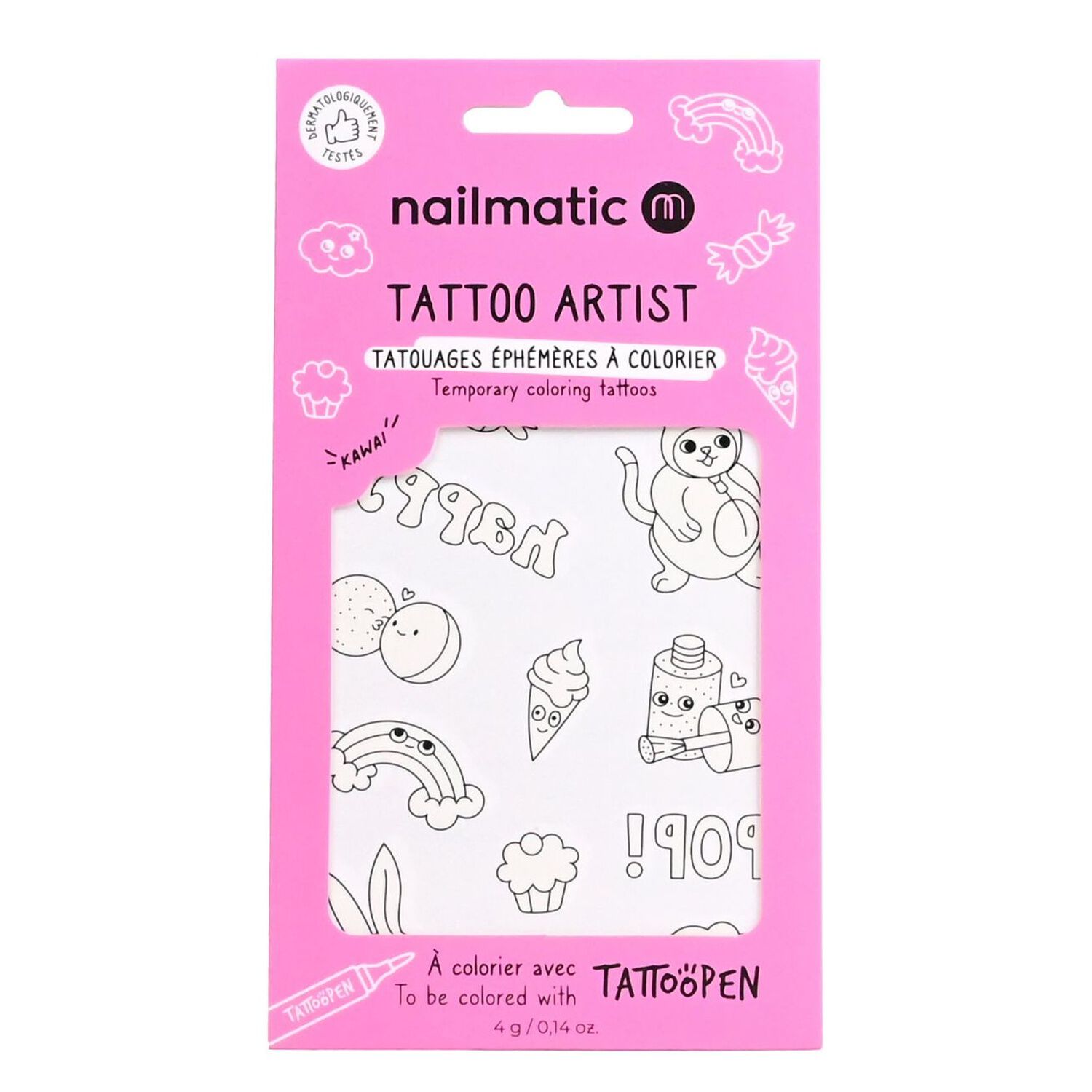 Tattoo Artist - Kawaï - Planche de Tatouage à Colorier