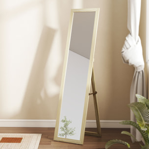 Miroir pleine longueur sur pied mural 154cm effet bois naturel