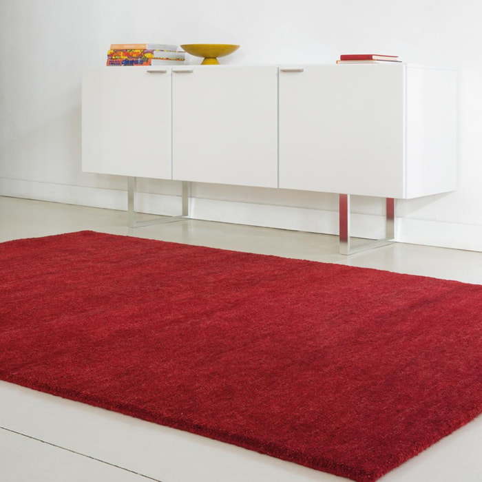 Tapis salon et chambre fait main en laine motif uni PATI