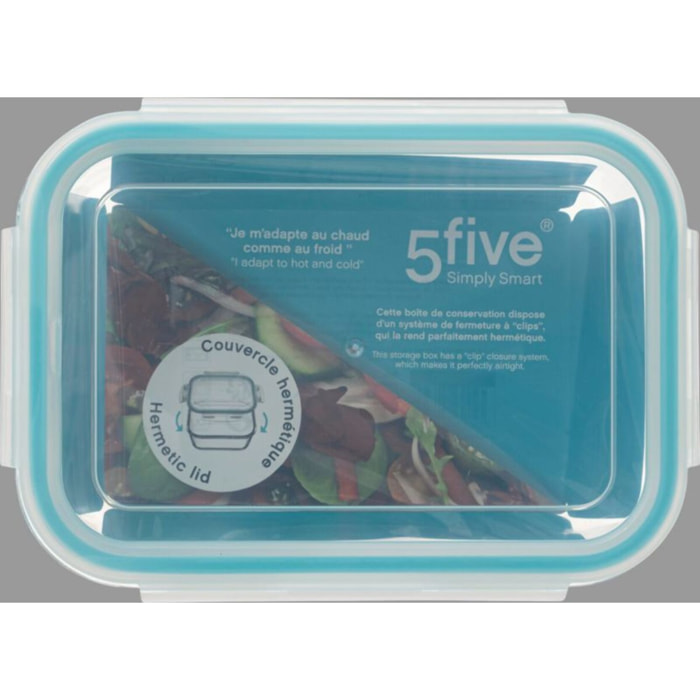Boîte hermétique FIVE Clipeat en verre 1.18L