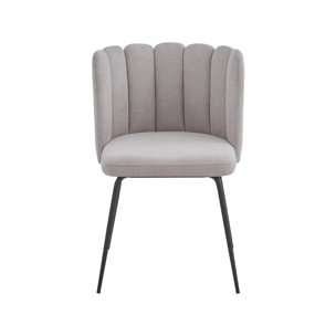 Lot de 2 chaises en tissu "Anja" - Gris