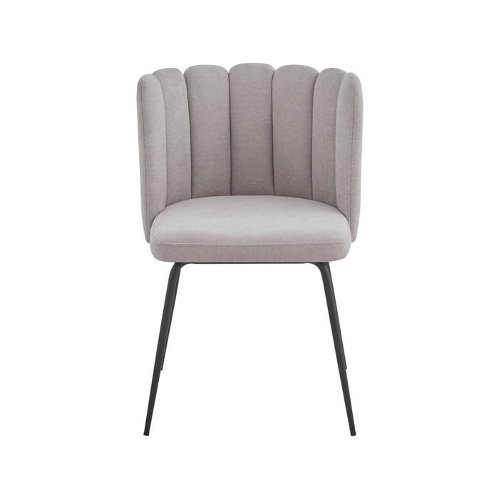 Lot de 2 chaises en tissu "Anja" - Gris